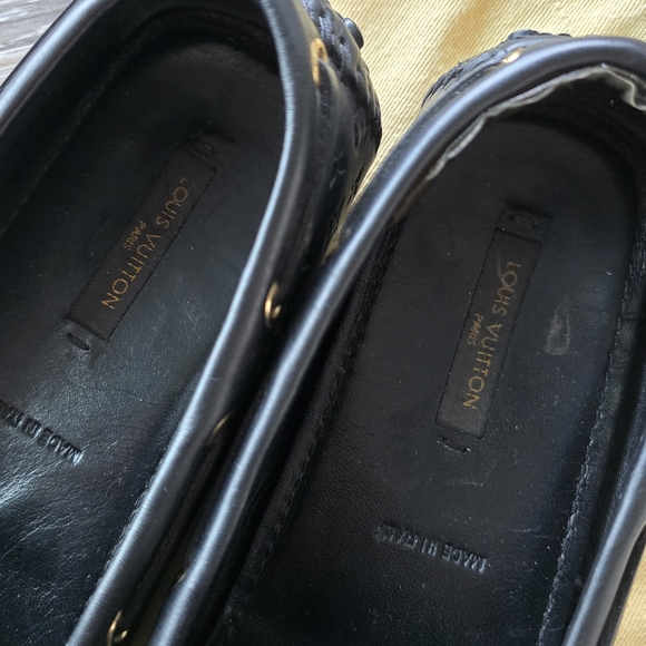 Louis Vuitton Embossed Black Loafers with Gold Details - Picture 7 of 7